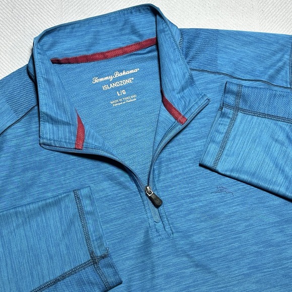 Tommy Bahama Other - Tommy Bahama‎ Palm Coast Island Zone 1/4 Zip Mens Large Blue Performance Wicking